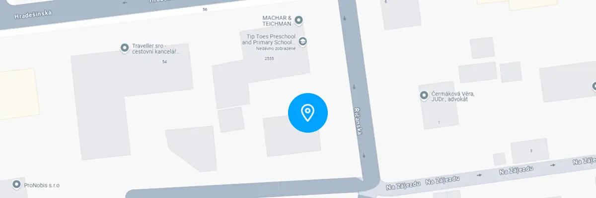 Map of Tip Toes Primary School Vinohrady